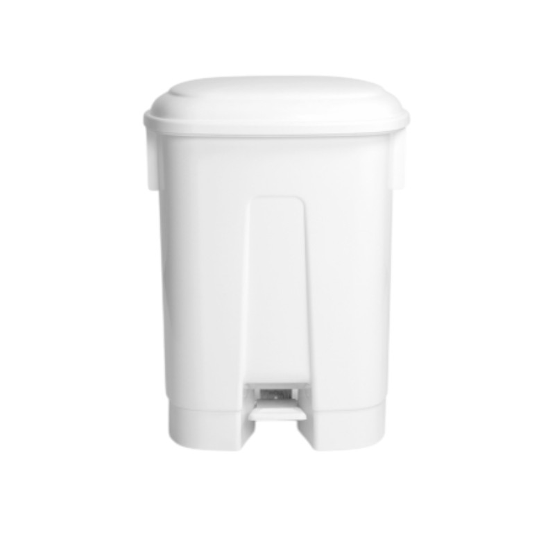 Witte afvalbak 60 l - Met pedaal en wit deksel - Derby XL